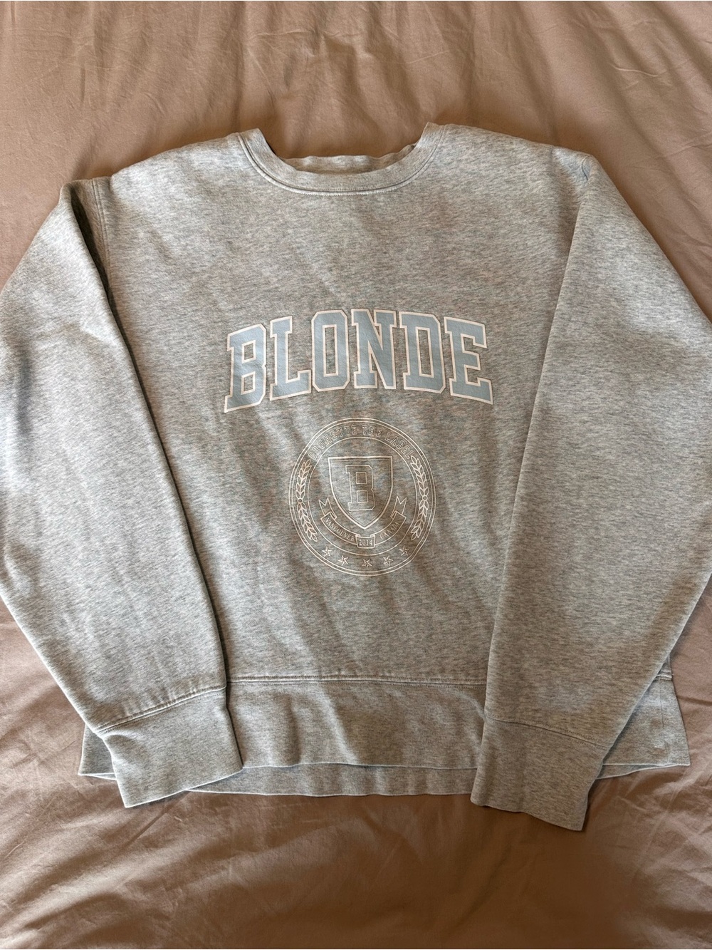 Brunette The Label Gray 'BLONDE' Crewneck Sweatshirt